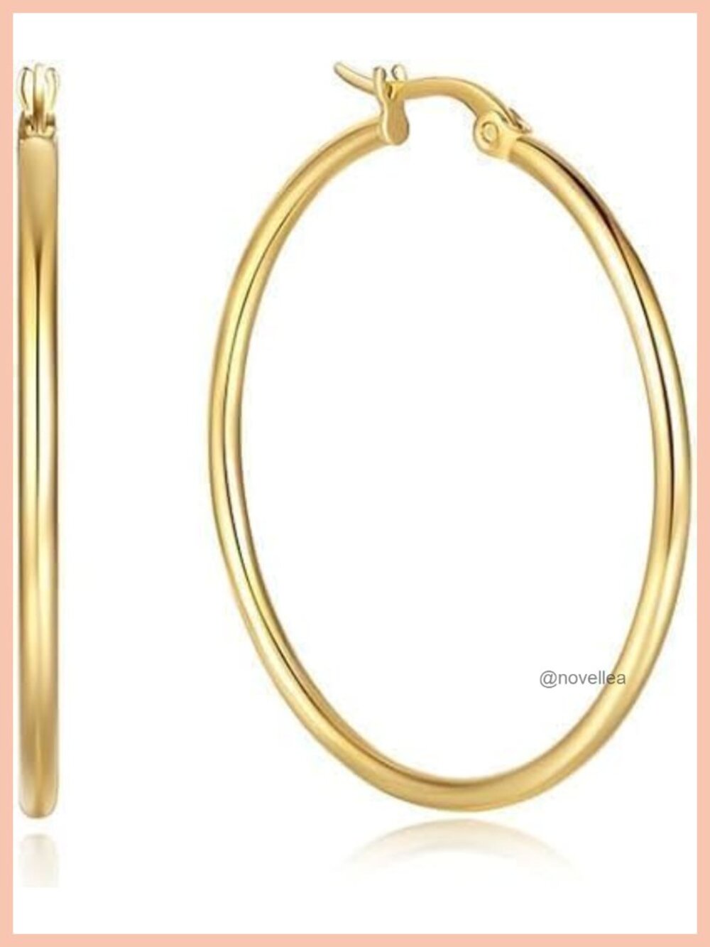 14K Gold Plated Hoop Earrings for Women Hypoallergenic Lightweight